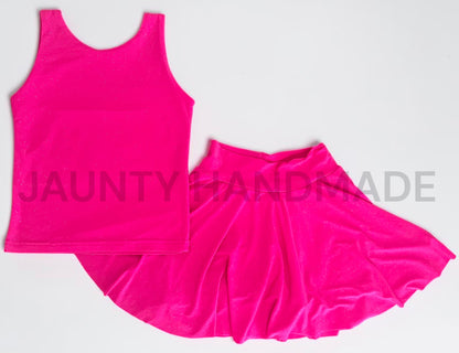 SPARKLE PINK Posey tee and skirted bikers set
