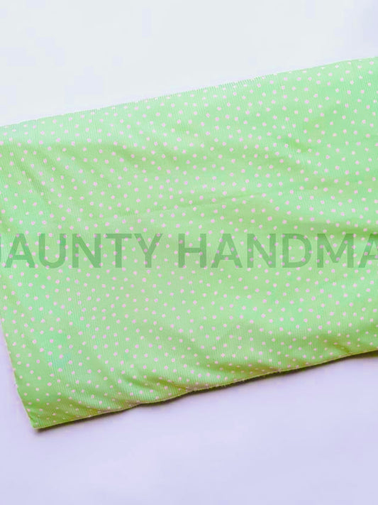 MINT GREEN/WHITE DOTS (BABY RIB)