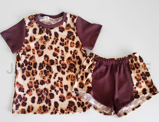 Leopard colorblock set